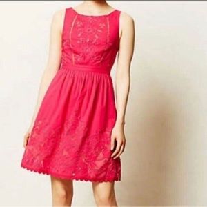 anthropologie moulinette soeurs pink dress 10